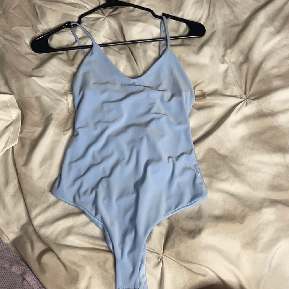Baby blue bodysuit tanks